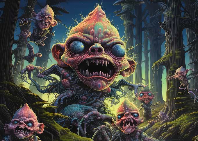 Creepy Forest Creatures, Troll and Goblins