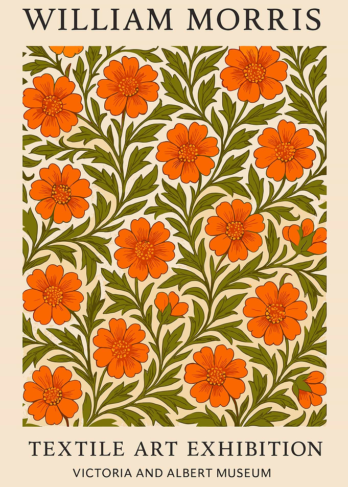 William Morris Textile Art Exhibition Poster