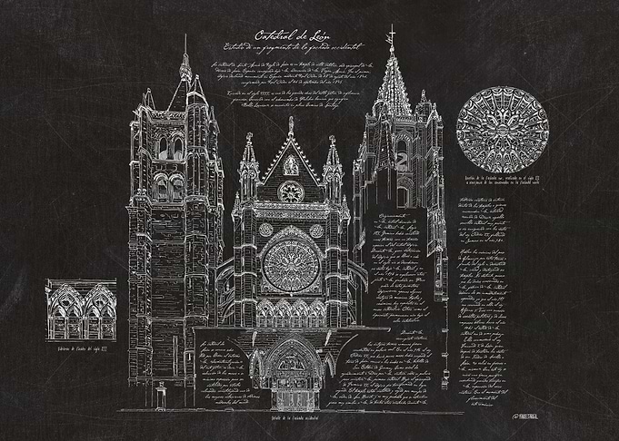 Cathedral of Leon illustration.
