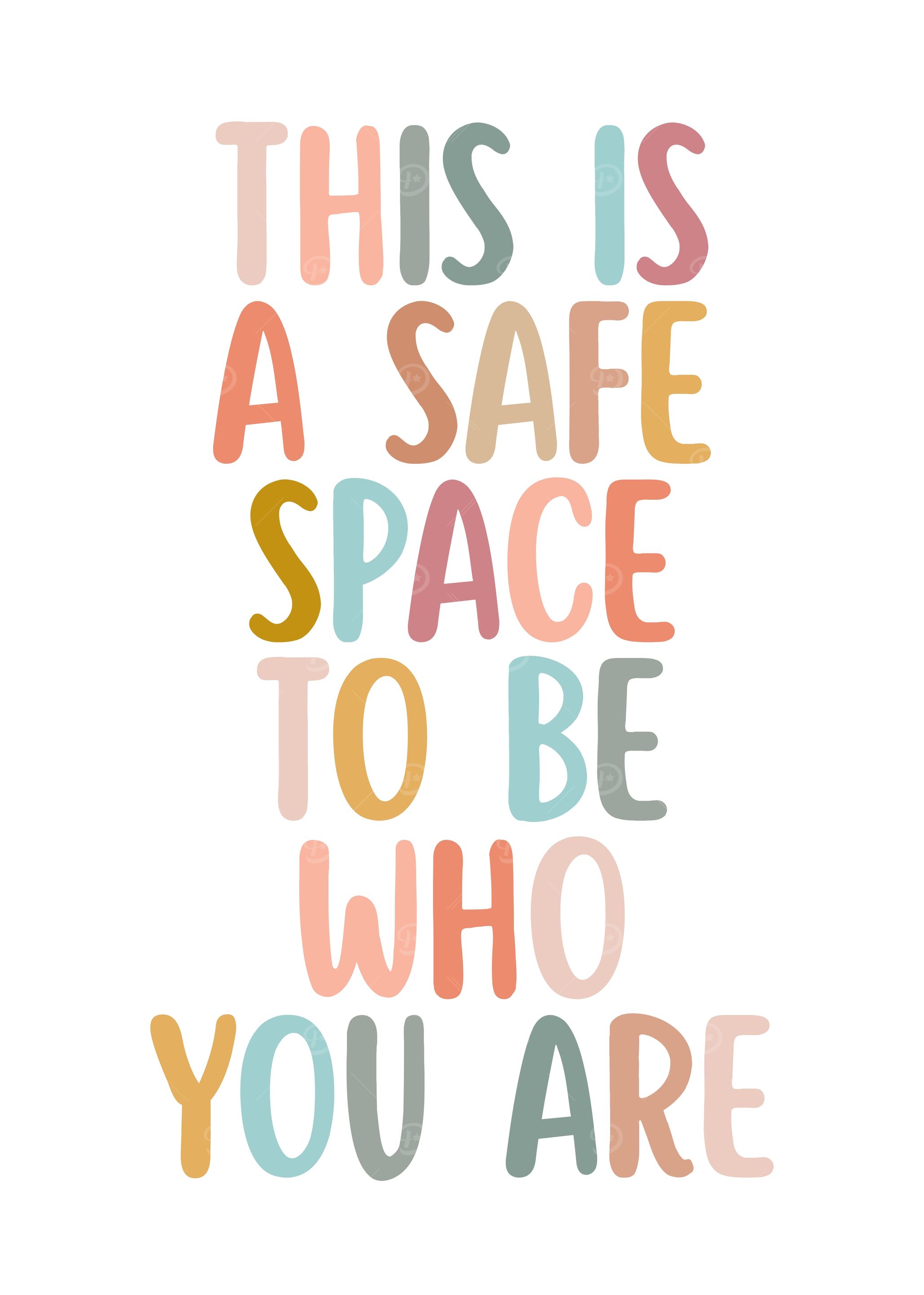 Safe Space Typography Art Print