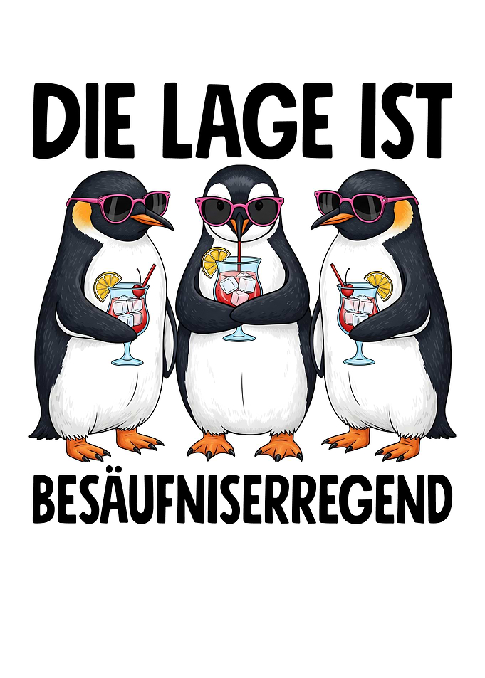 Penguins with Cocktails and Sunglasses