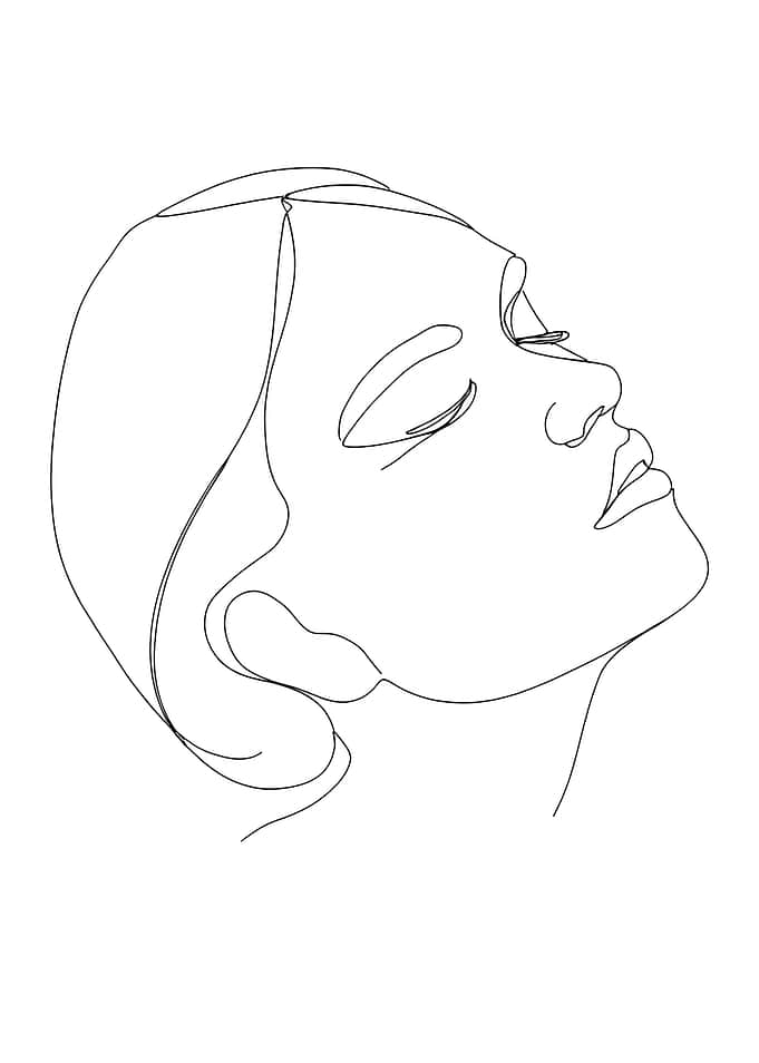 Minimalist Woman Face Line Art