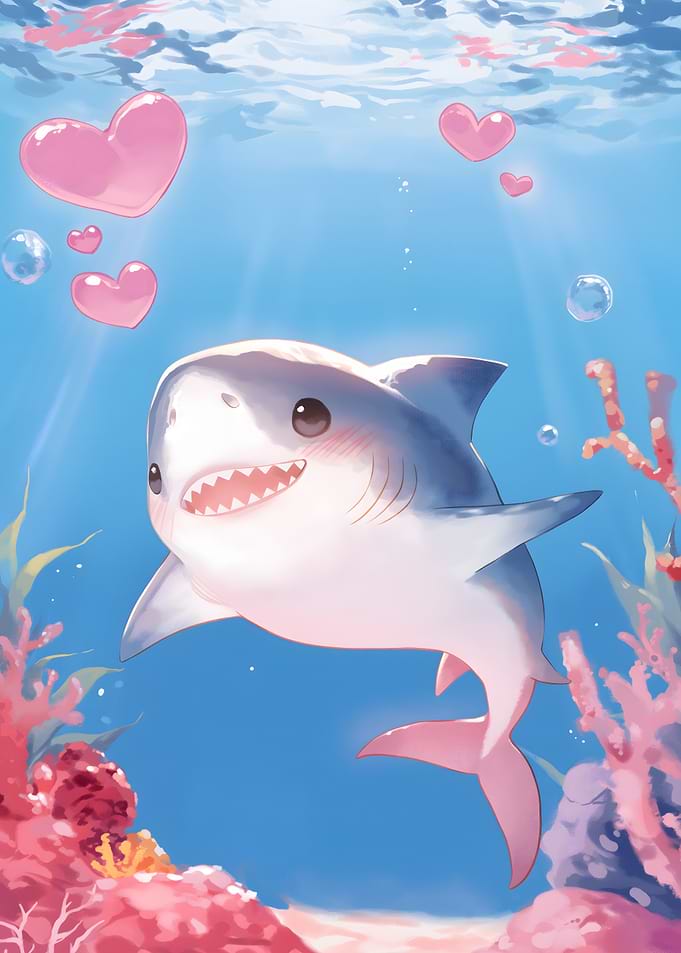 Cute Shark in live Underwater