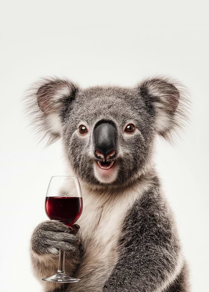 Koala with Wine Glass