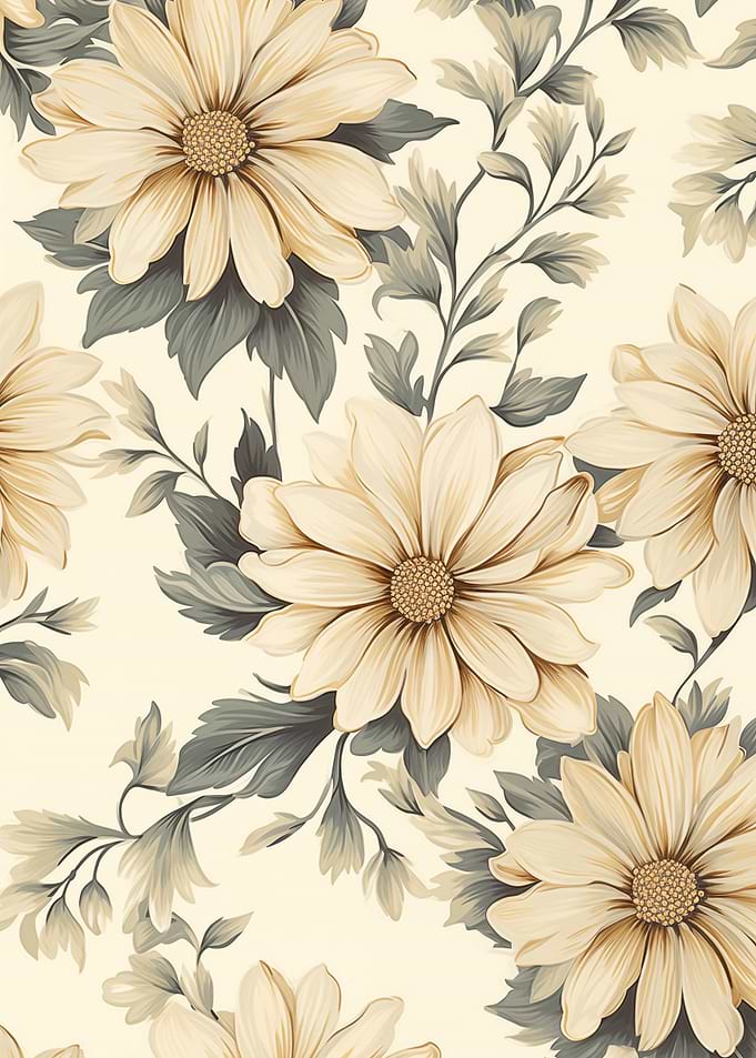 Floral Art Cream Daisies