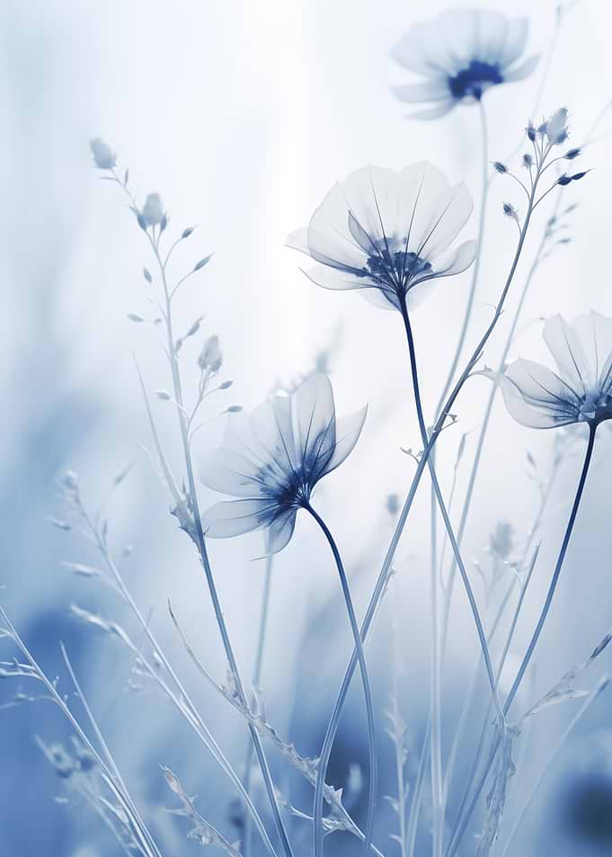 Blue Floral Transparency