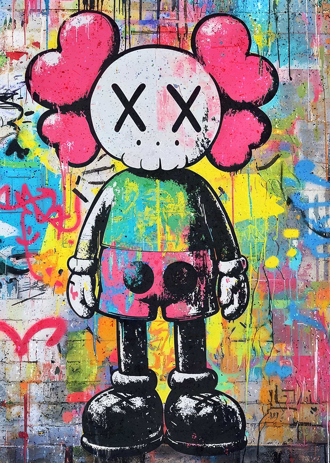 KAWS inspired Banksy Graffiti Art