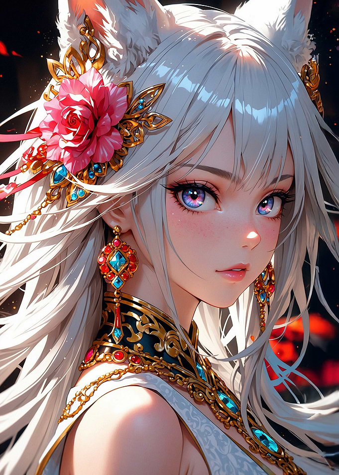 Anime Girl with Fox Ears