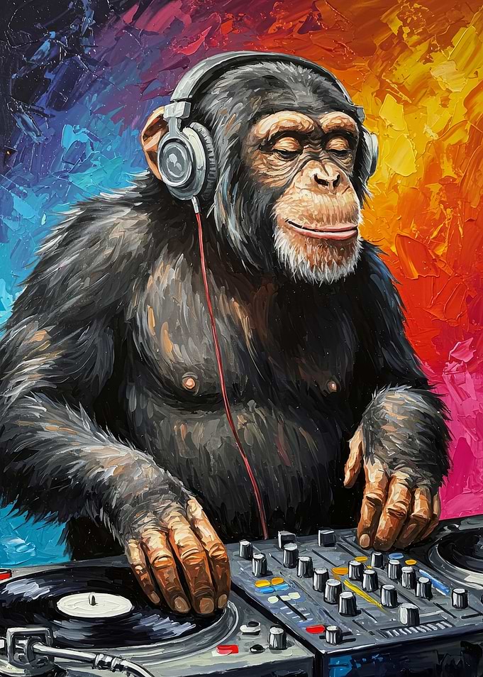 Chimpanzee DJ Painting