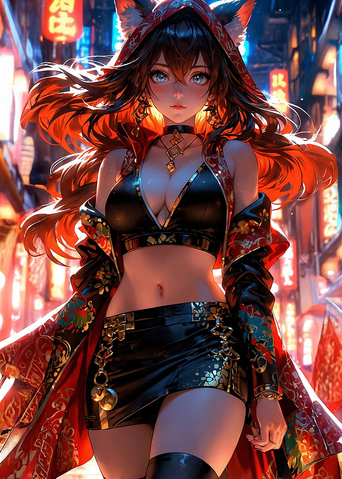 Anime Girl with Fox Ears