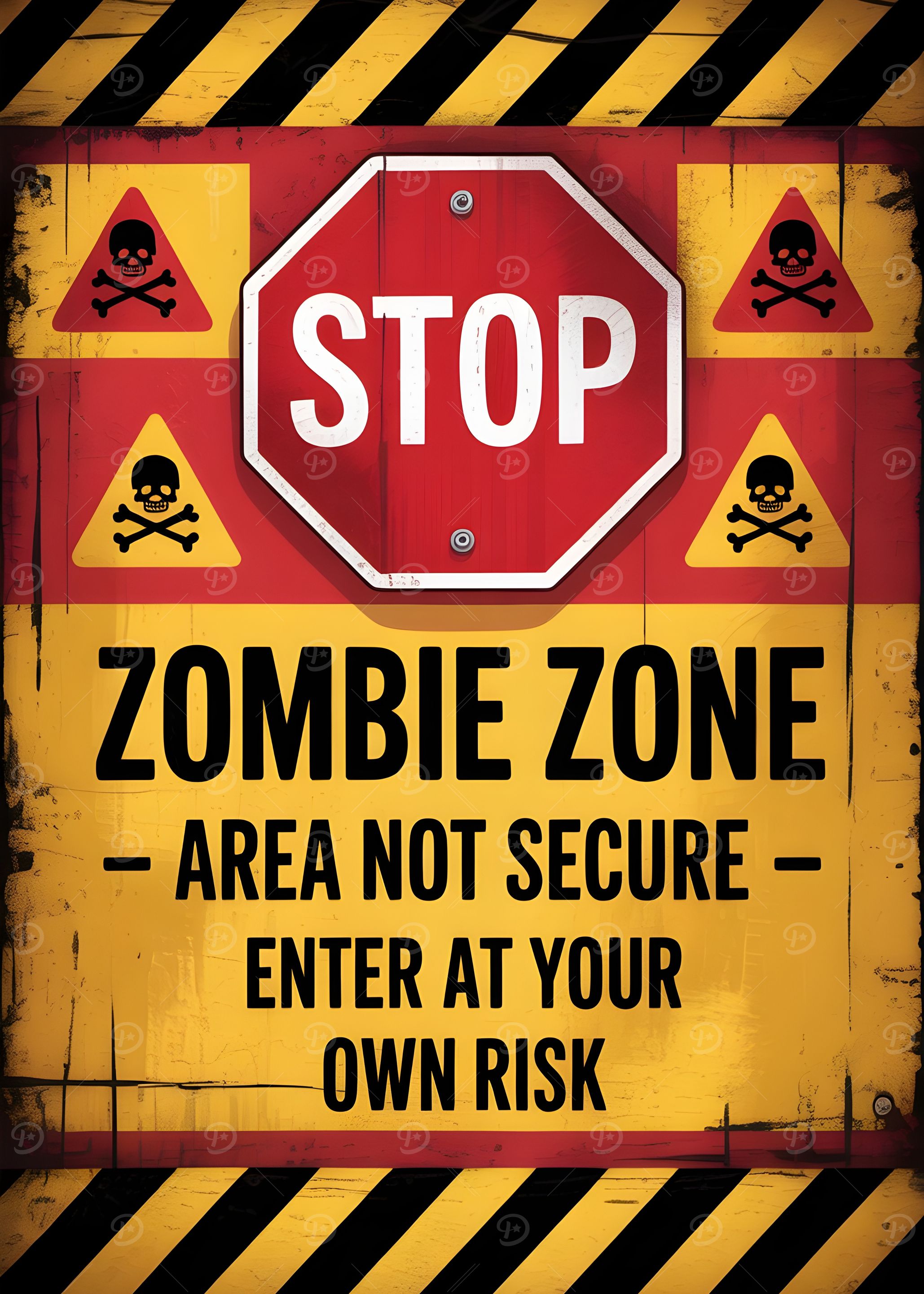 Zombie Zone Warning Sign