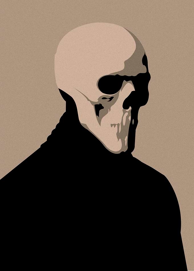 Skull Portrait in Minimalist Style