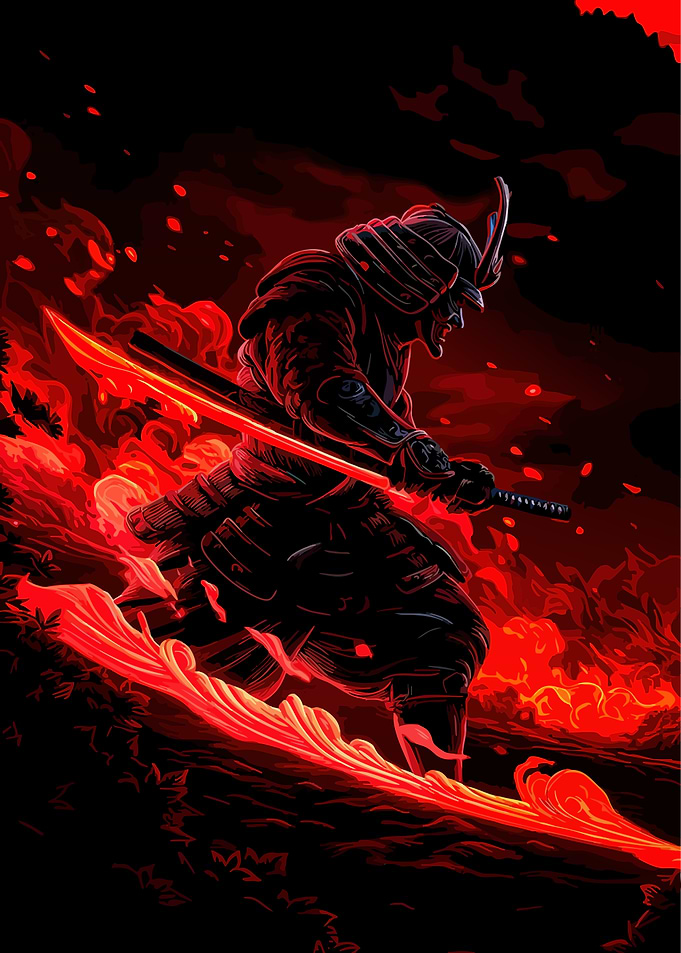 Red Samurai Warrior