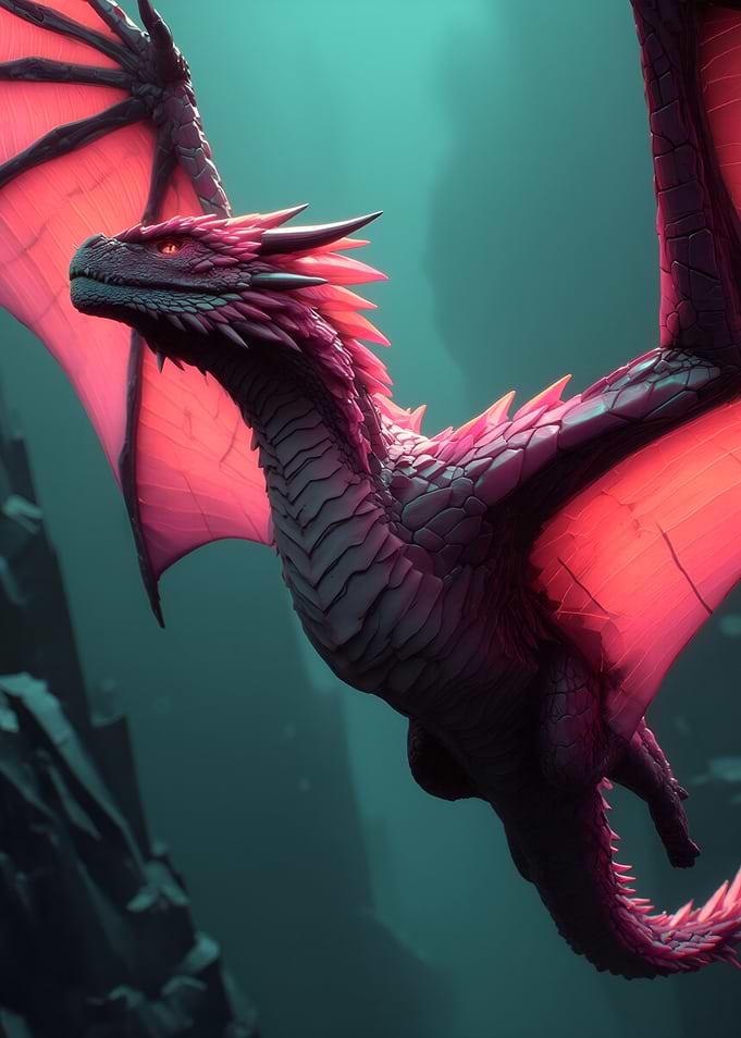 Majestic Red Dragon in Flight