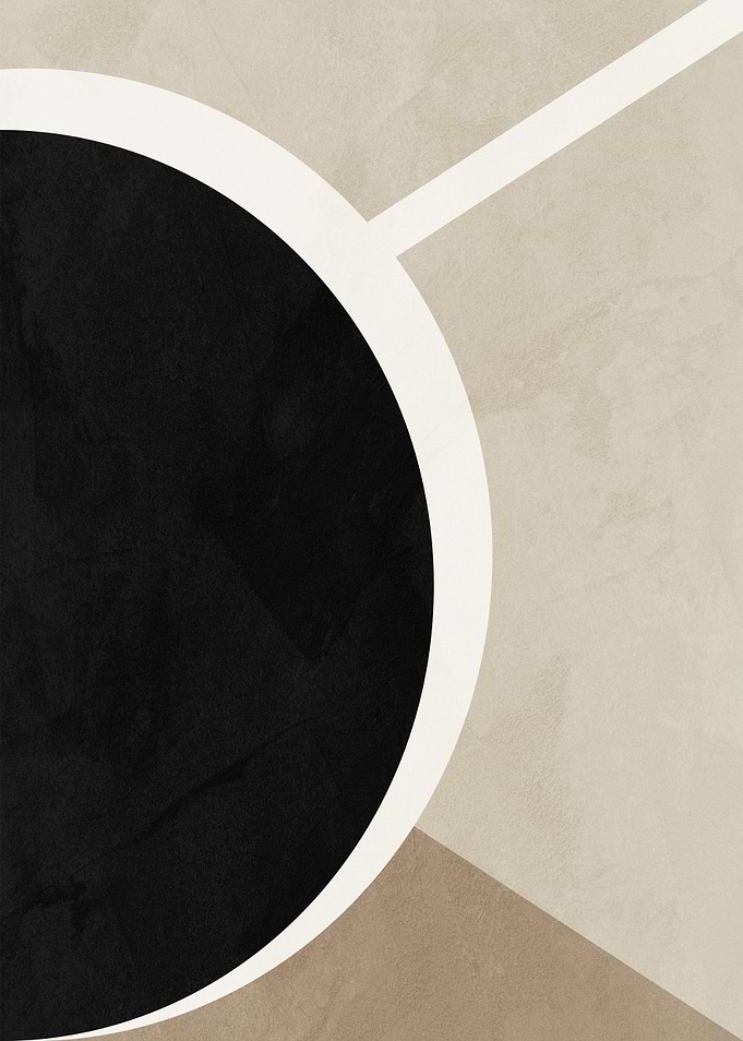 Abstract Geometric Art with Circle and Line