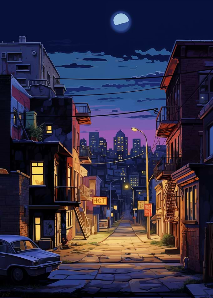 Night Alleyway Cityscape