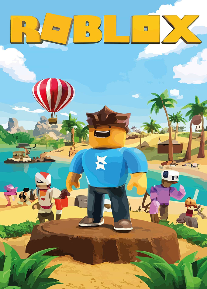 Roblox Game Characters on Tropical Island