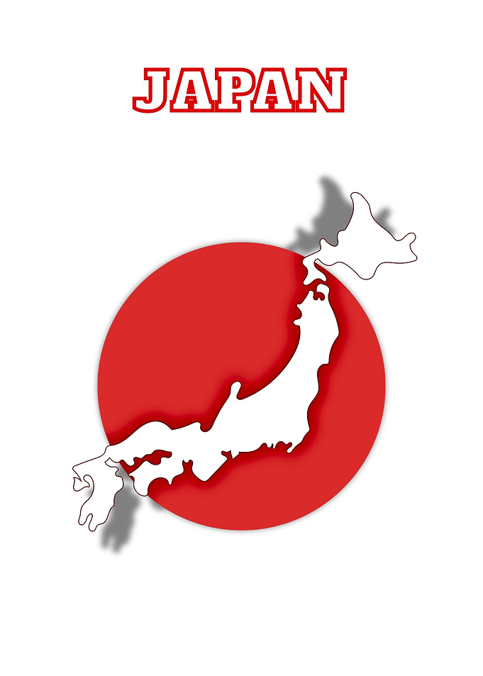 Japan Map on Red Circle