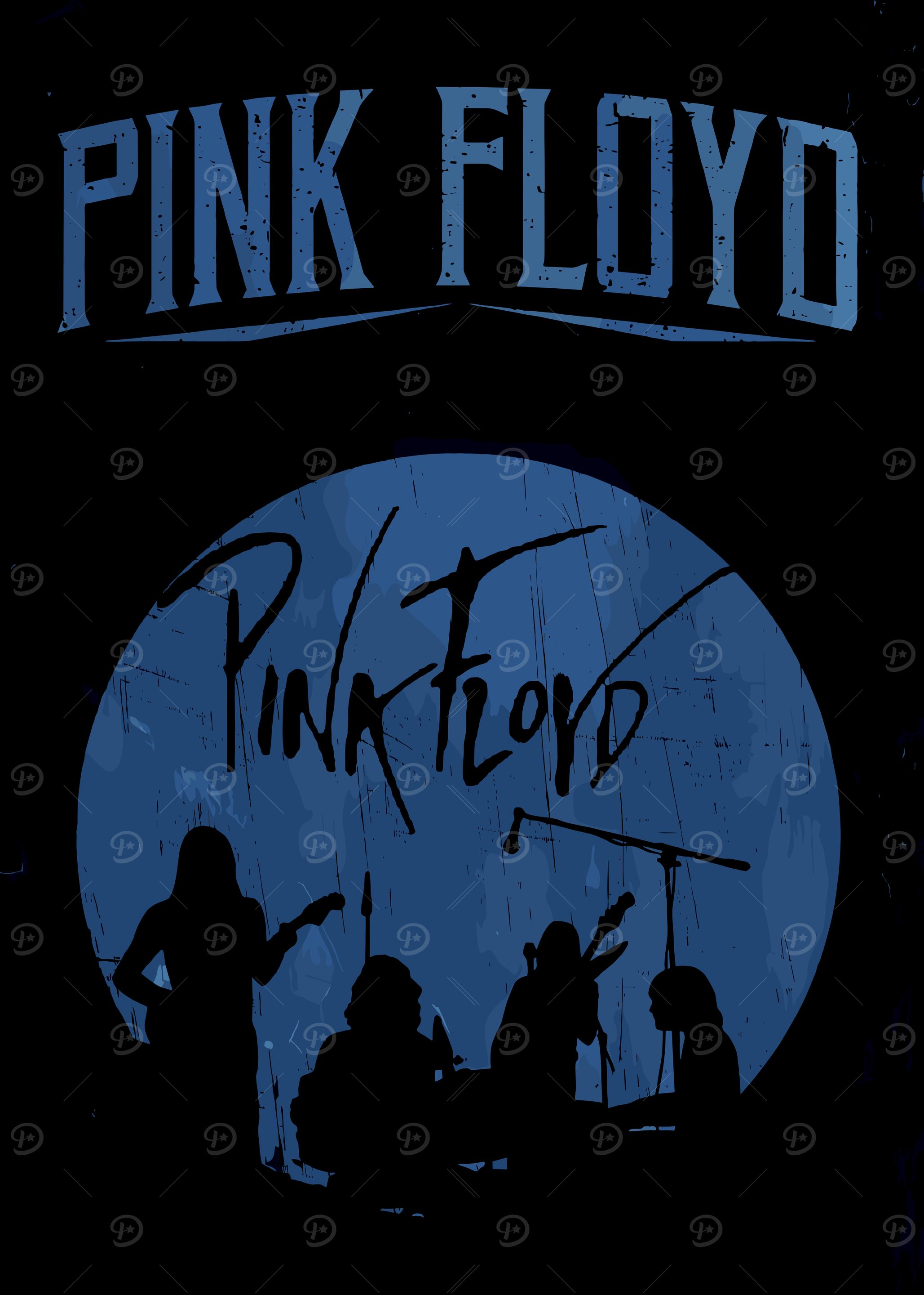 Pink Floyd Band Silhouette Concert Poster