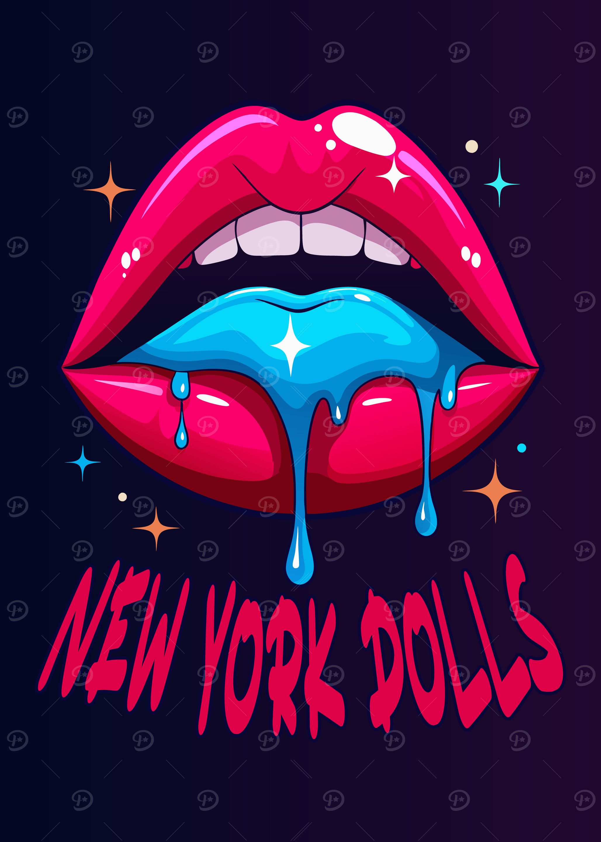 New York Dolls Lips Illustration