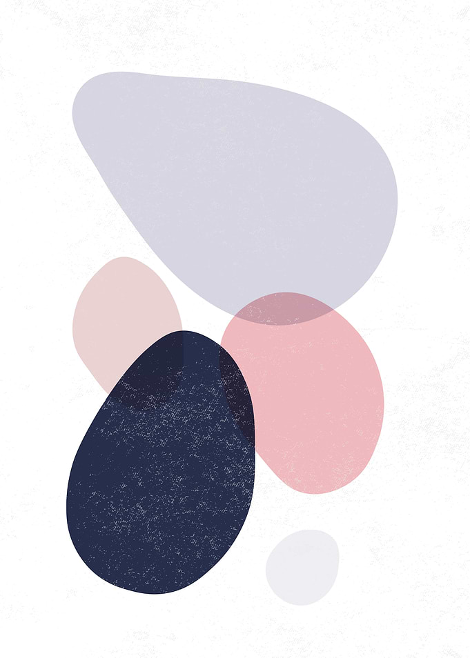 Abstract Pastel Shapes on White