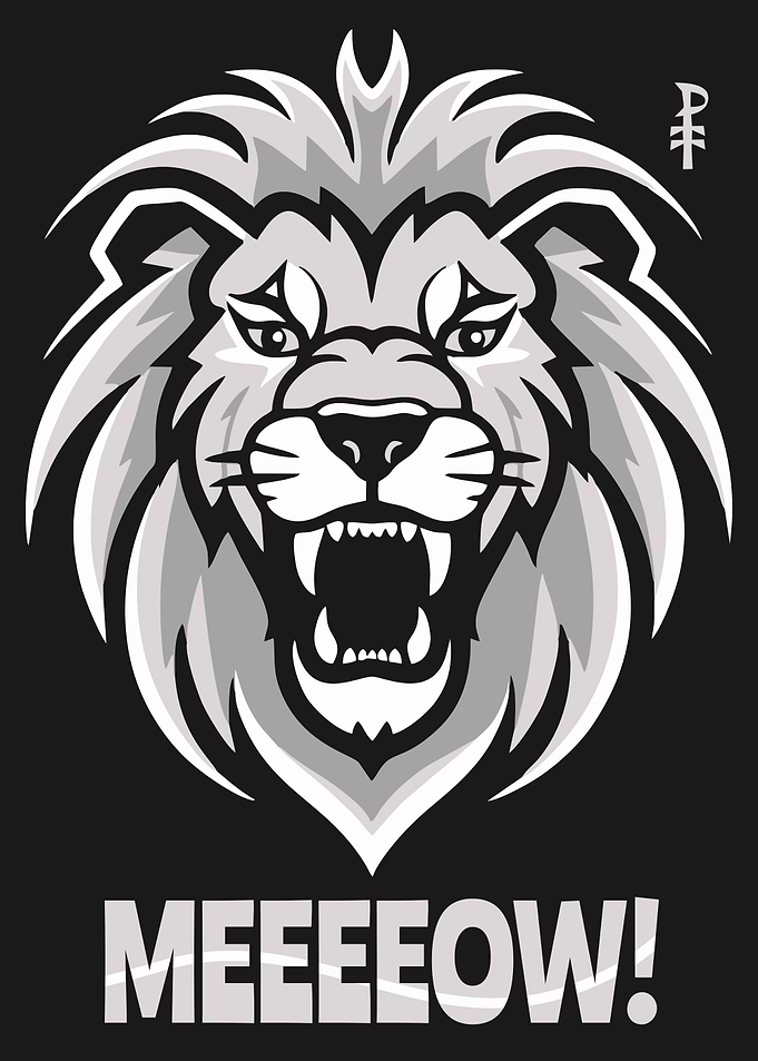 Lion Meow Funny Graphic