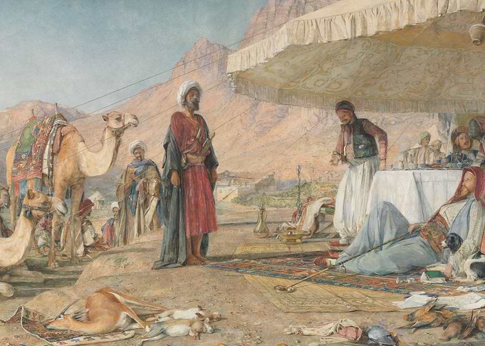 Orientalist Scene with Figures and Camel