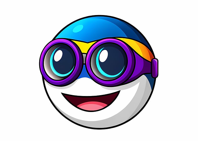 Cartoon Emoji with Binoculars