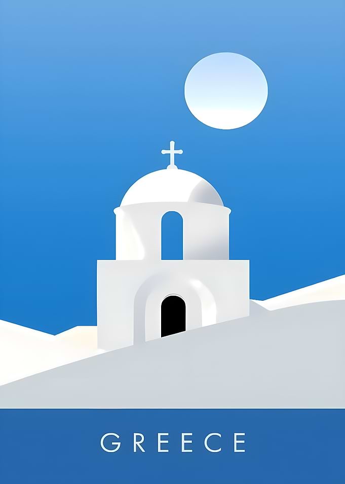 Greece Minimalist Travel Poster