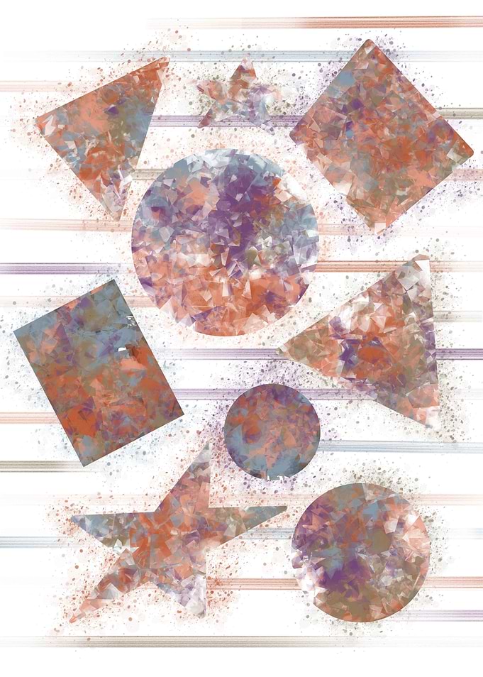 Abstract Geometric Shapes with Textured Fill