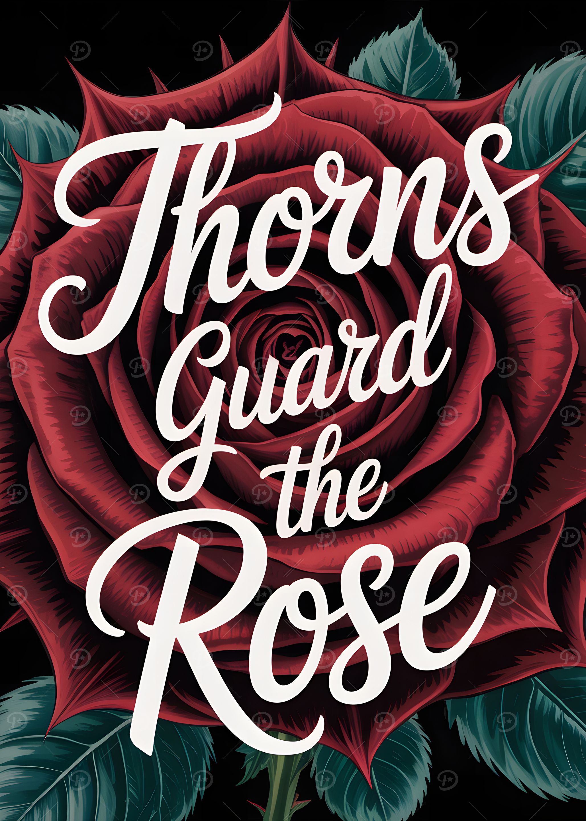 Thorns Guard the Rose Motivational Poster