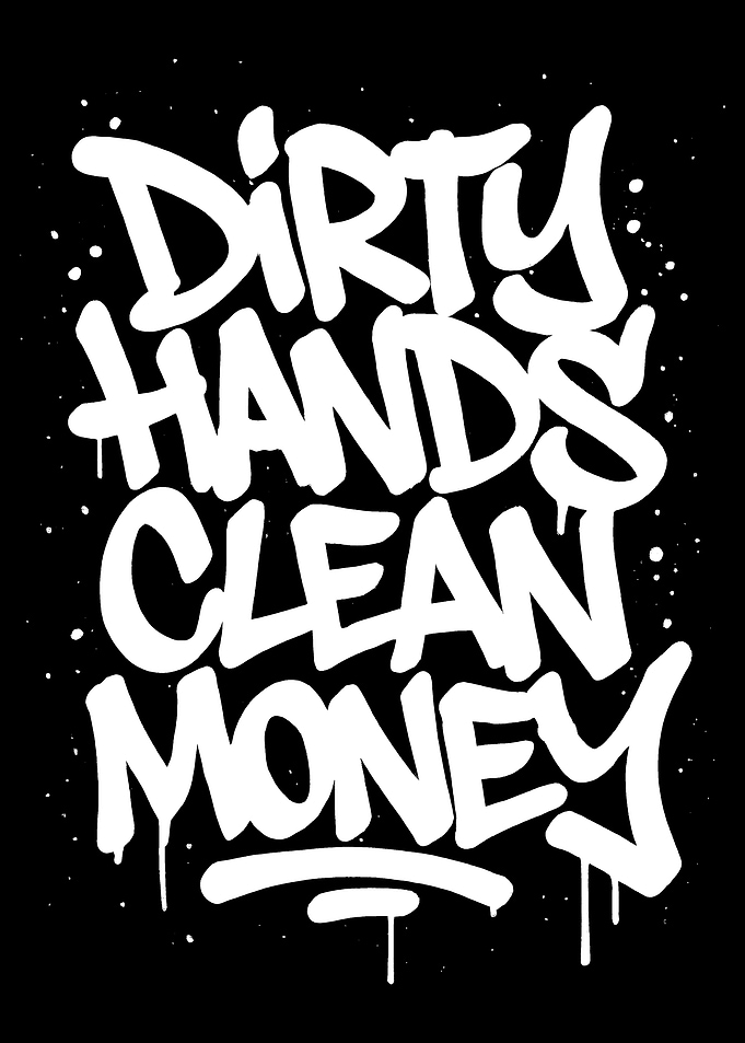 Dirty Hands Clean Money Graffiti Art