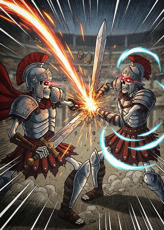 Skeleton Gladiators Battle