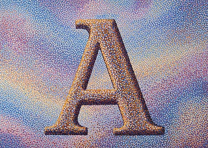 Pointillist Letter A