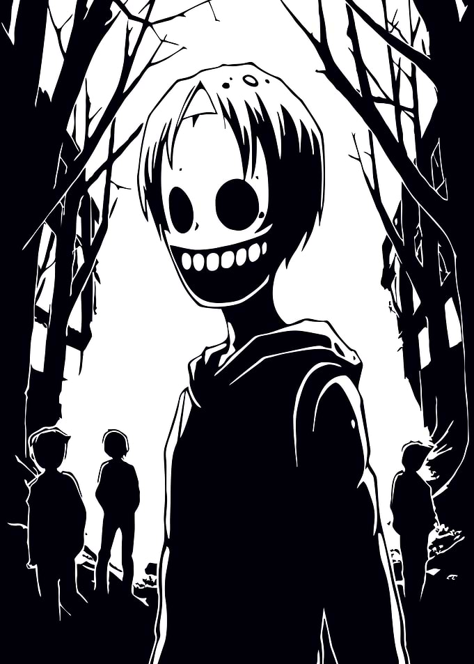 Creepy Figure in Dark Forest