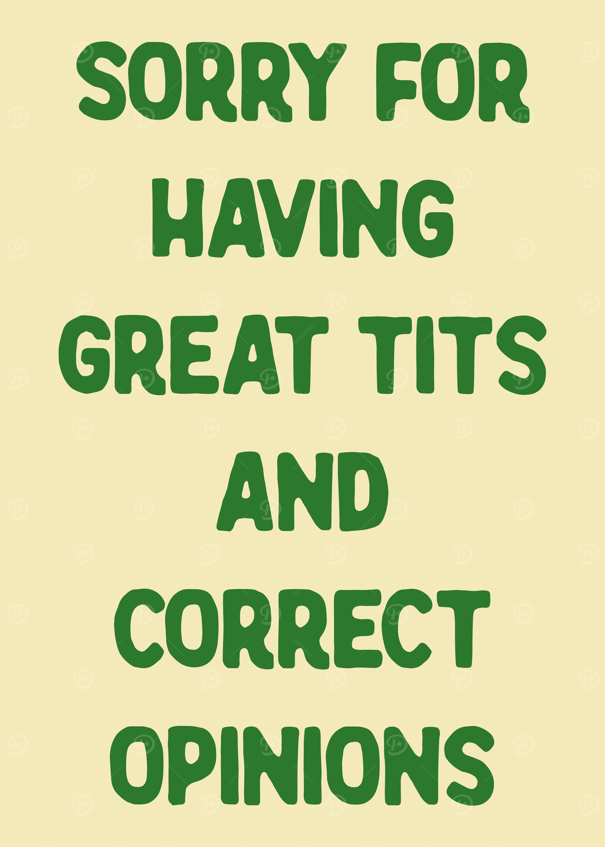 Sorry For Having Great Tits Text