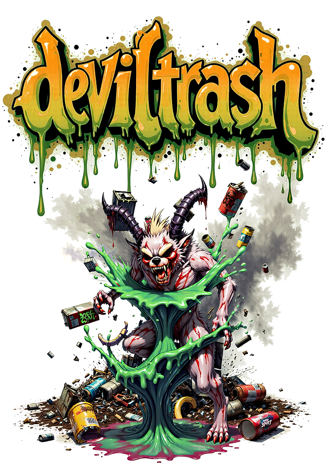 Deviltrash demon Emerging from Green Slime