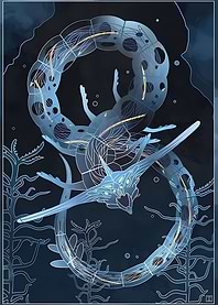 Underwater Creatures in Dark Blue Depths