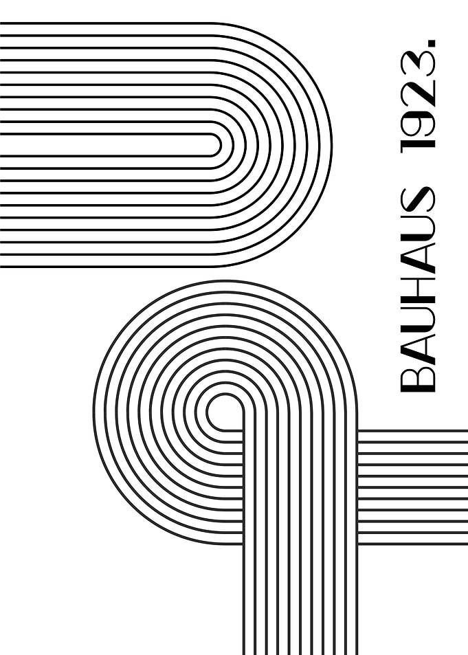 Bauhaus 1923 Minimalist Line Art