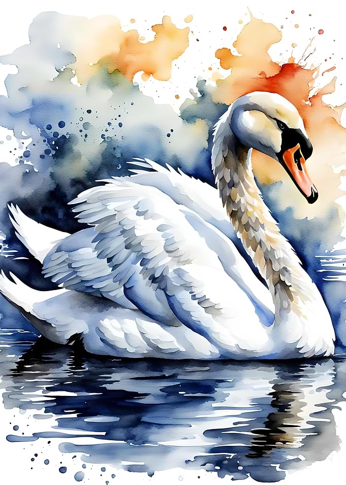 Watercolor Swan