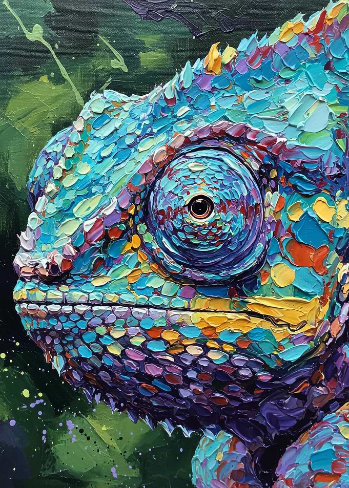 Colorful Chameleon Painting