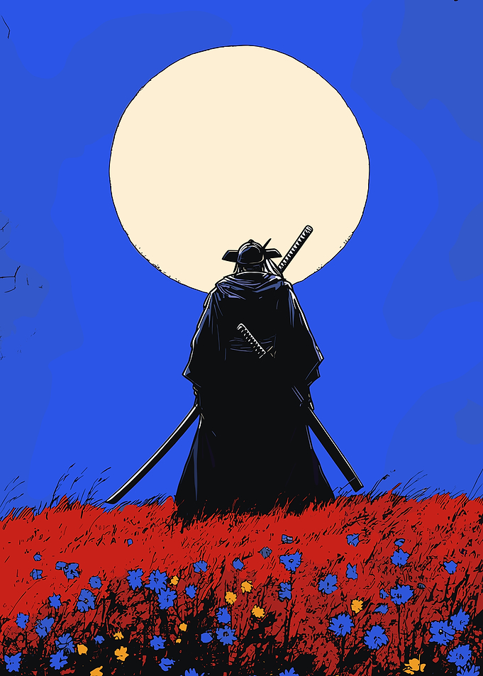 Samurai under the moonlight