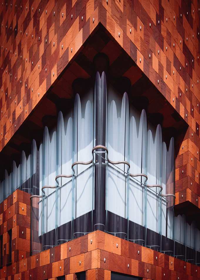 modern brick building corner architecture