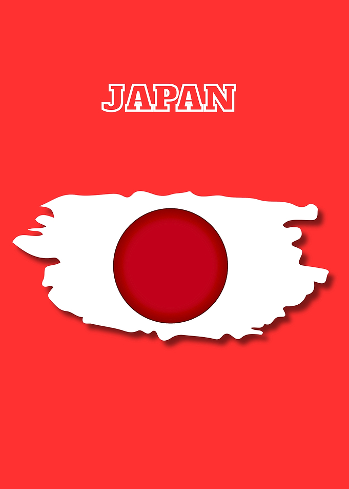 Japan Flag Brush Stroke Design