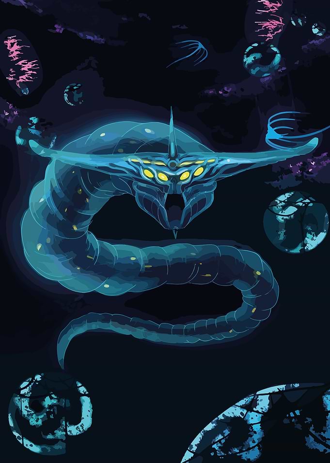 Leviathan in Deep Sea Illustration