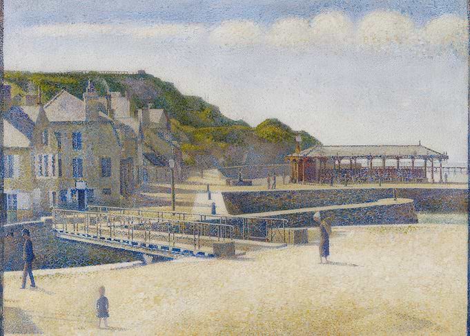 Coastal Town Scene Painting