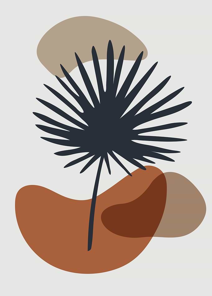 Minimalist Palm Leaf Abstract Art