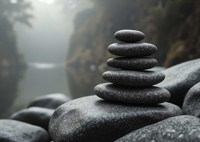 Zen Stone Stack by Misty River