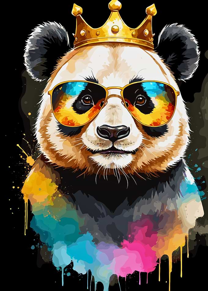 Cool Panda King with Sunglasses