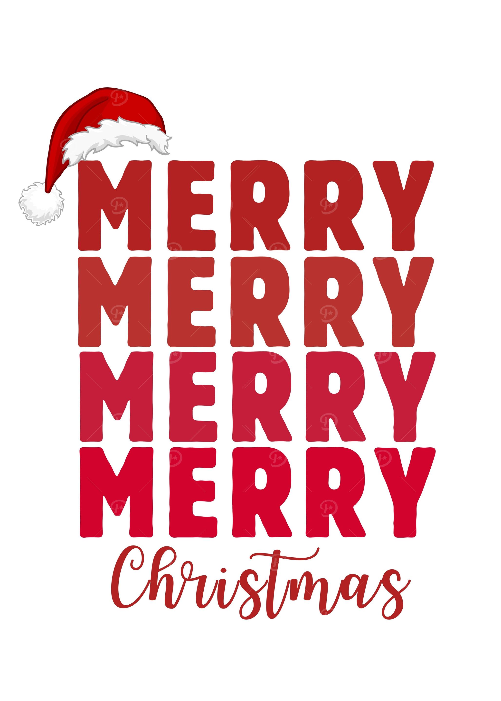 Merry Christmas Text with Santa Hat